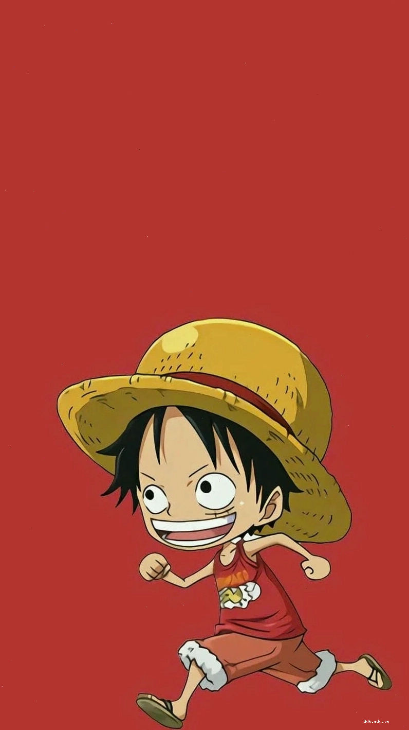 Luffy chibi cute với biểu cảm buồn man mác