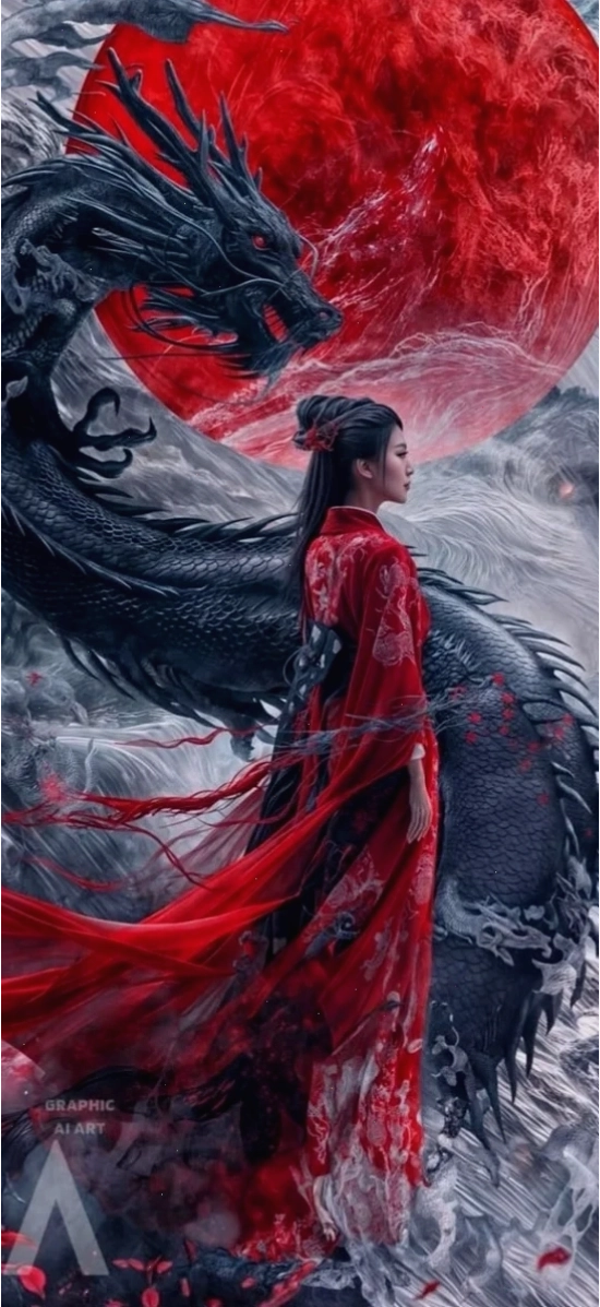 Mẫu hình nền điện thoại con rồng trắng đen tối giản