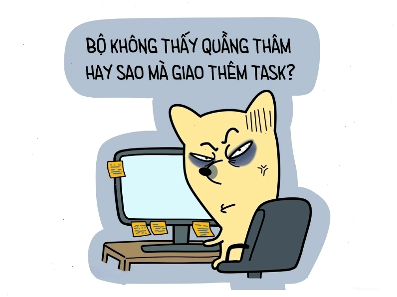 Meme hài hước về việc giao thêm việc