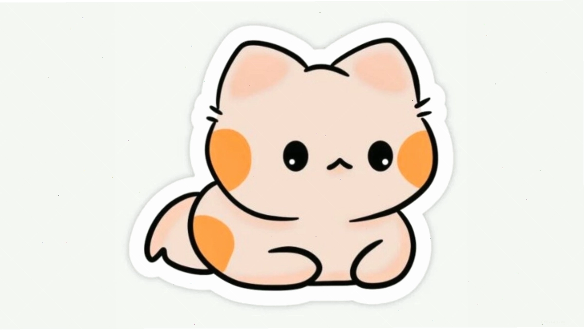 Mèo chibi đang thư giãn