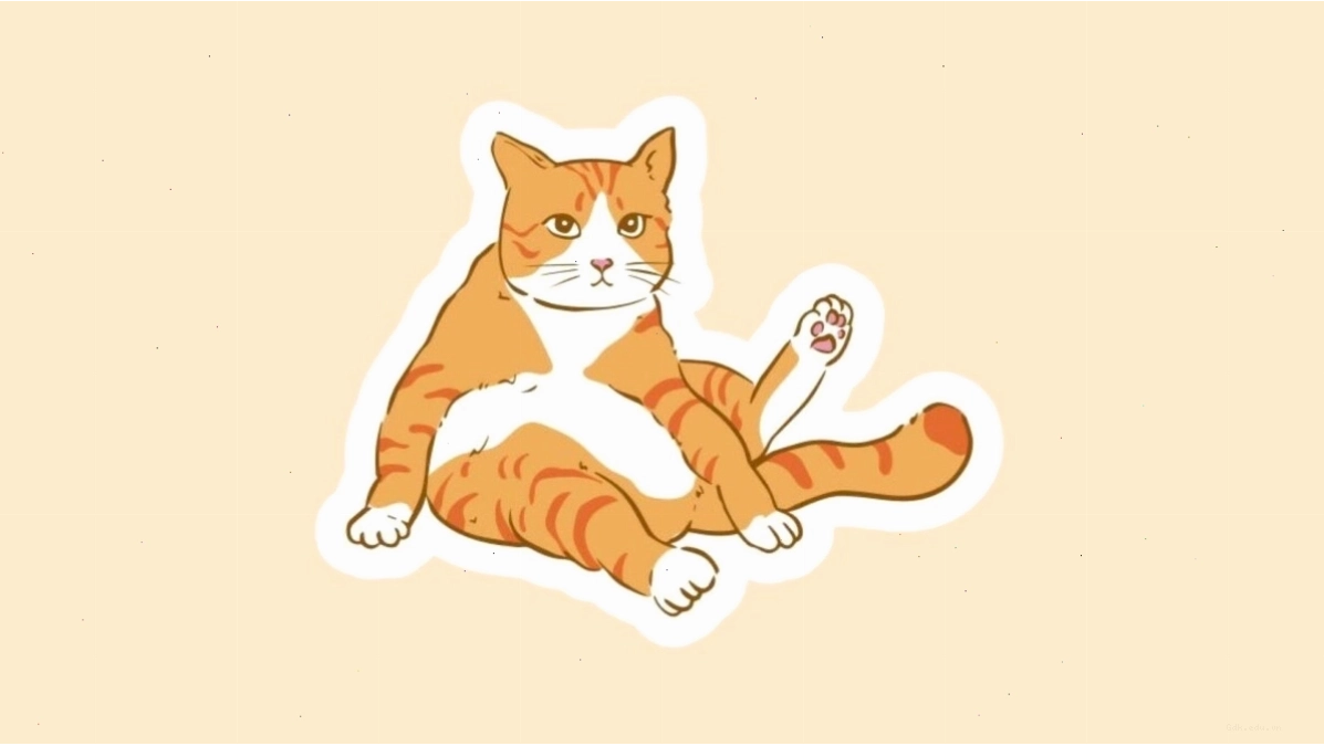 Mèo chibi đang vươn vai