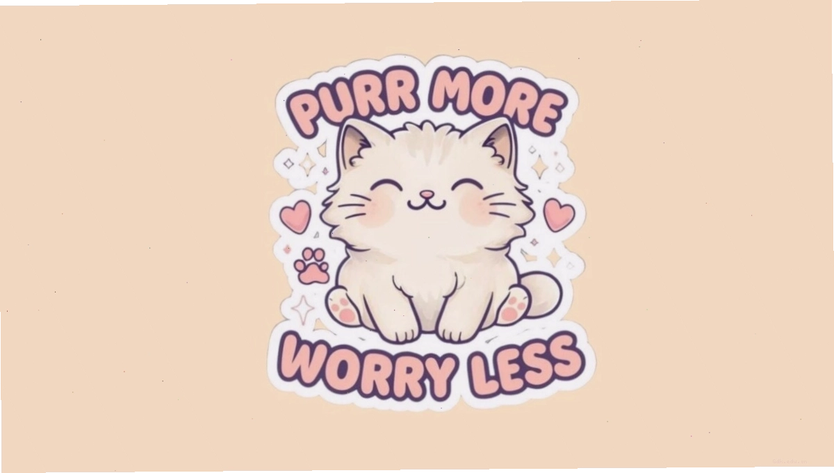 Mèo chibi ngồi trên bệ cửa sổ