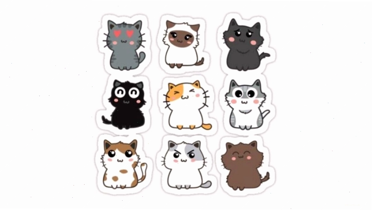 Mèo chibi với biểu cảm ngạc nhiên