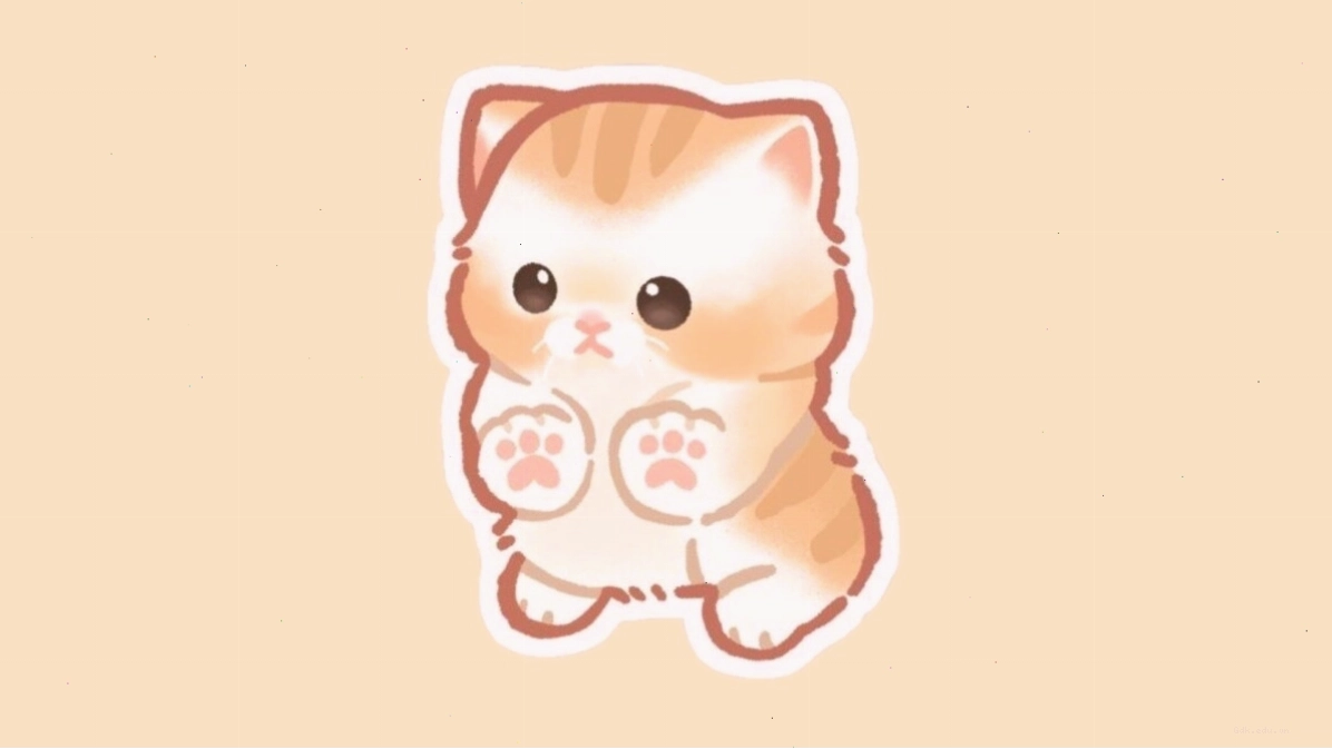 Mèo chibi với biểu cảm vui vẻ