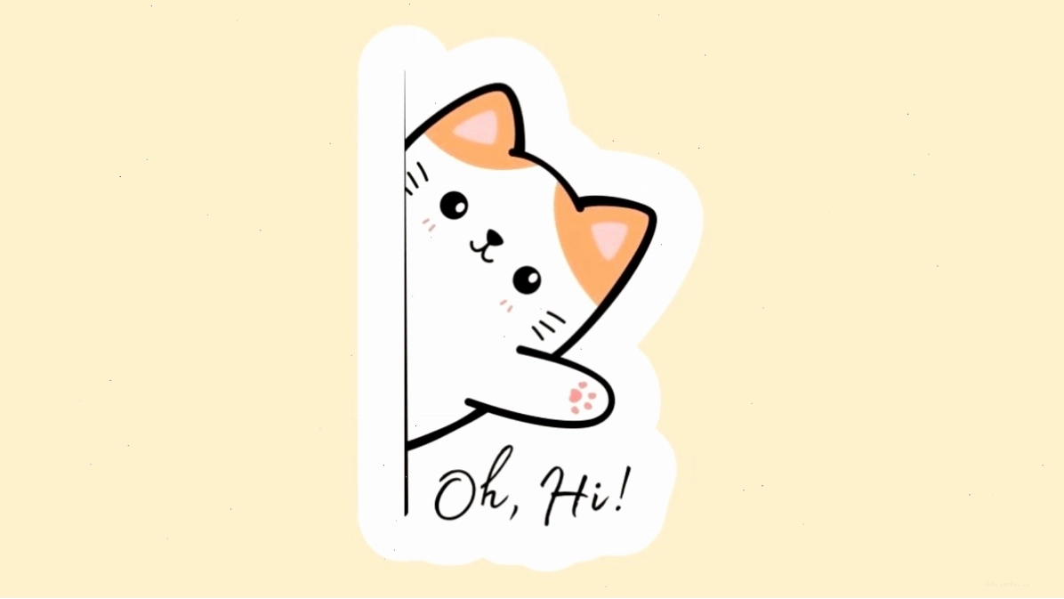Mèo chibi với phong cách vẽ đơn giản