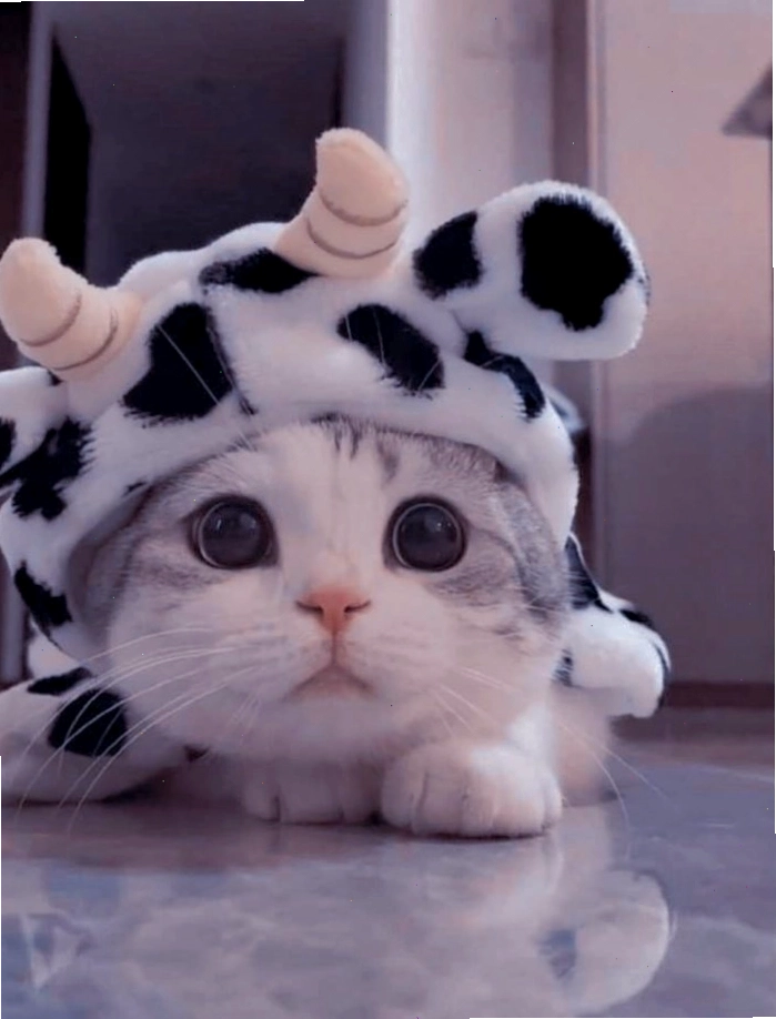 Mèo con siêu cute với bộ lông trắng muốt