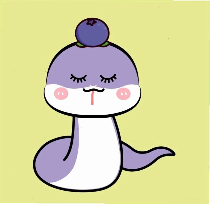 Minh họa hình rắn chibi đang cuộn tròn