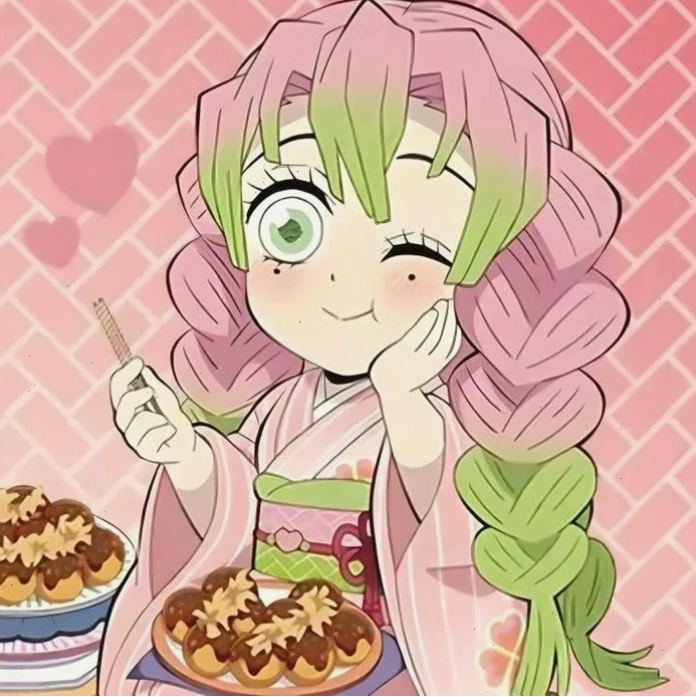 Mitsuri Kanroji chibi thể hiện sự dịu dàng