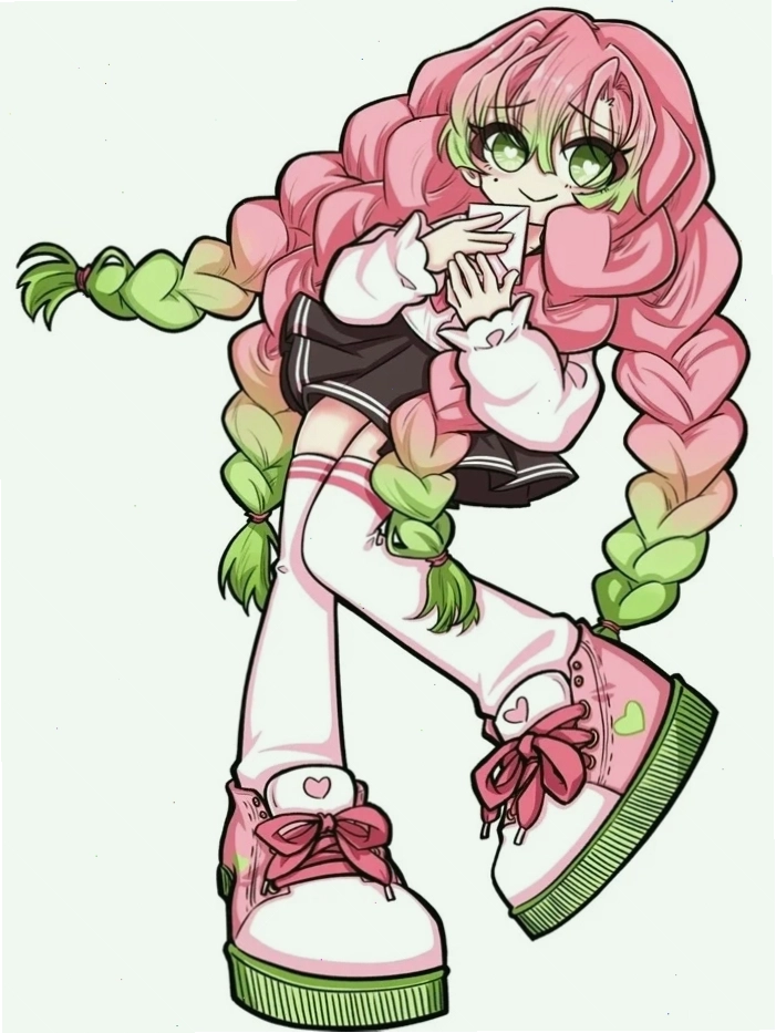 Mitsuri Kanroji chibi với đôi mắt to tròn long lanh