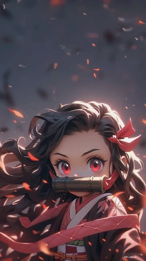 Nezuko chibi đang chơi đùa