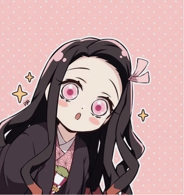 Nezuko chibi dễ thương với nụ cười rạng rỡ
