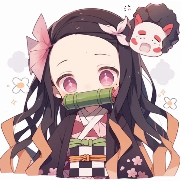 Nezuko chibi trong phong cách anime
