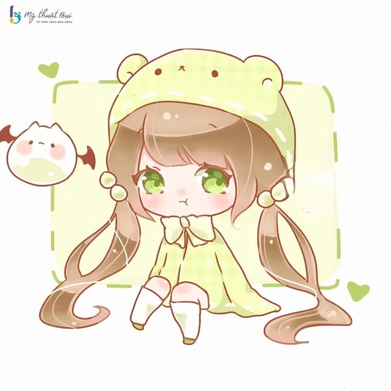 Nhân vật anime chibi hoàn chỉnh với màu sắc tươi tắn