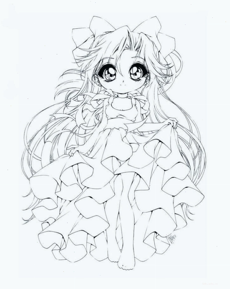 Nhân vật anime cute dễ thương với đôi mắt to tròn