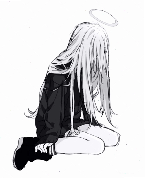 Nhân vật anime trắng đen lập dị, thể hiện phong cách riêng biệt