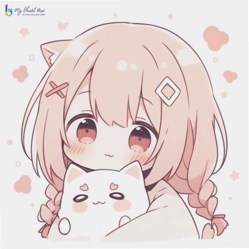 Nhân vật chibi cute girl làm hình nền điện thoại