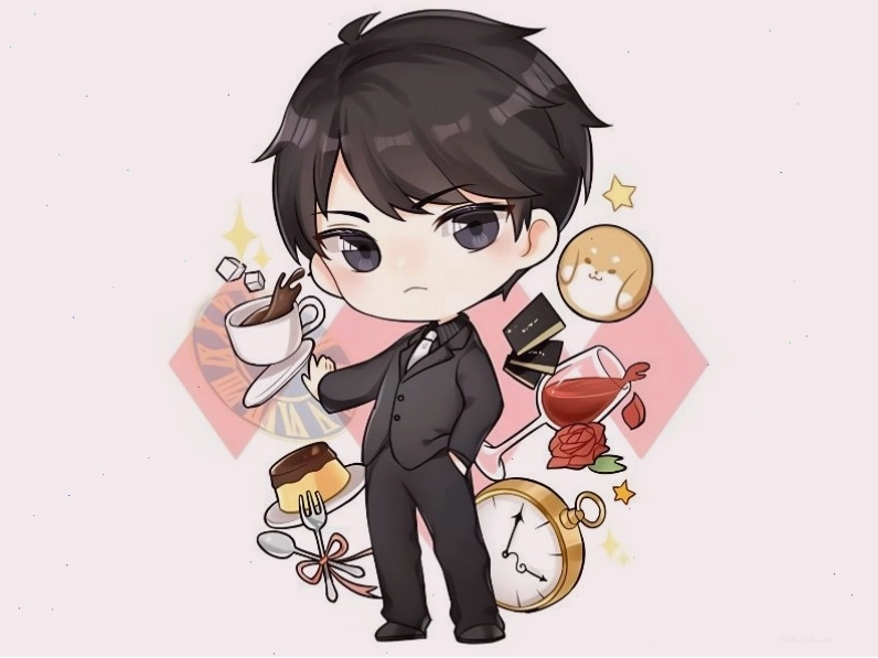 Nhân vật chibi nam ngầu với trang phục độc đáo