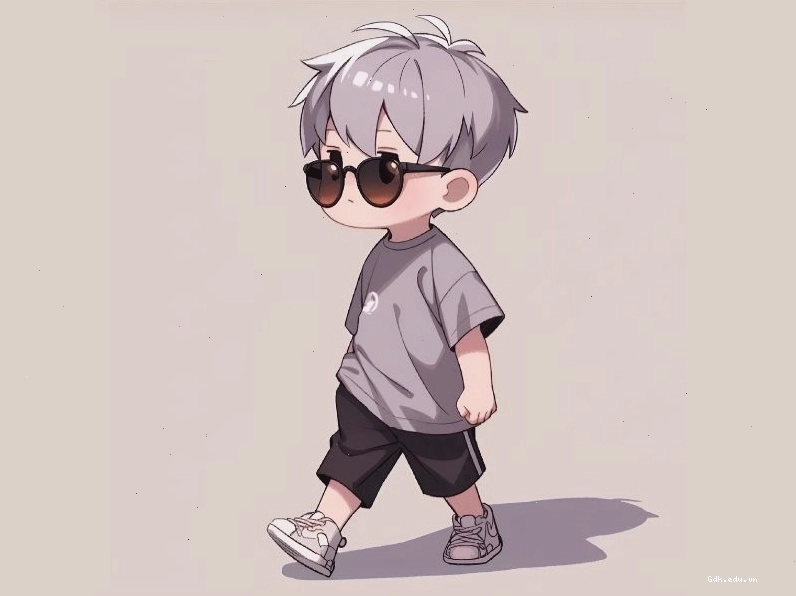 Nhân vật chibi nam với mái tóc ngắn vuốt dựng cá tính