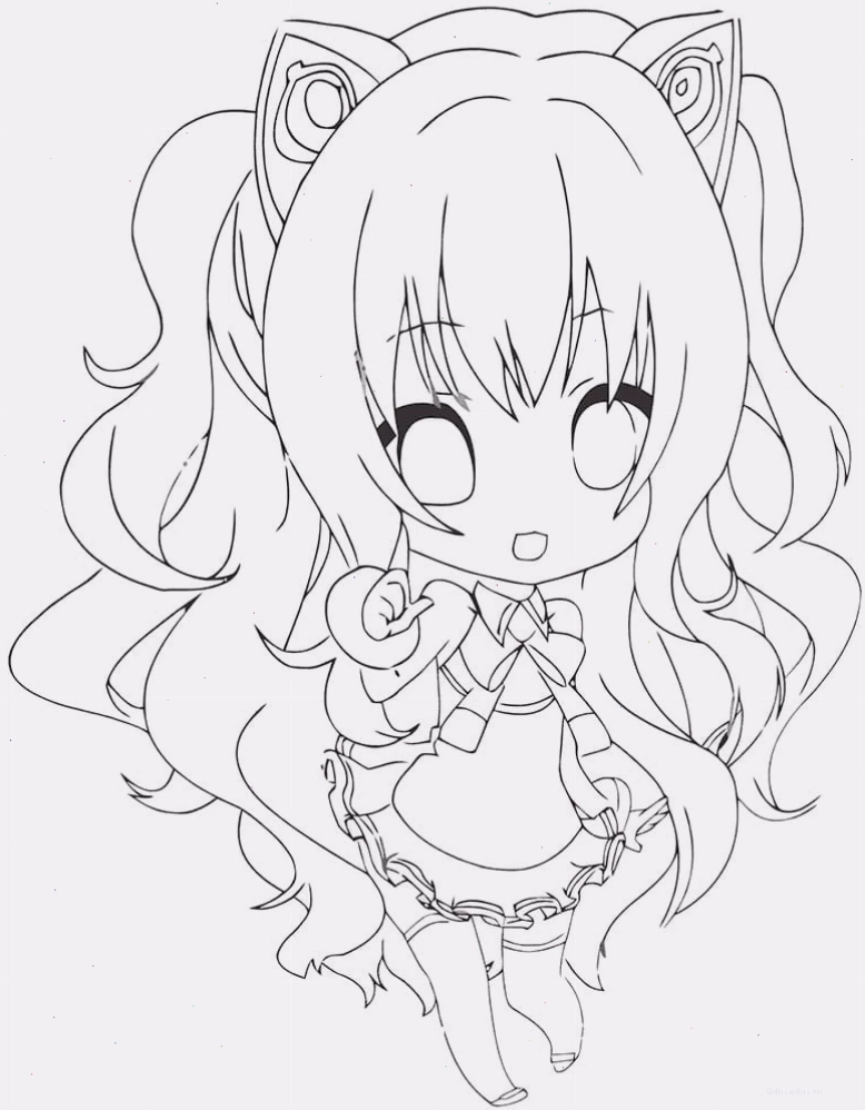 Nhân vật nữ anime cute với mái tóc dài bồng bềnh