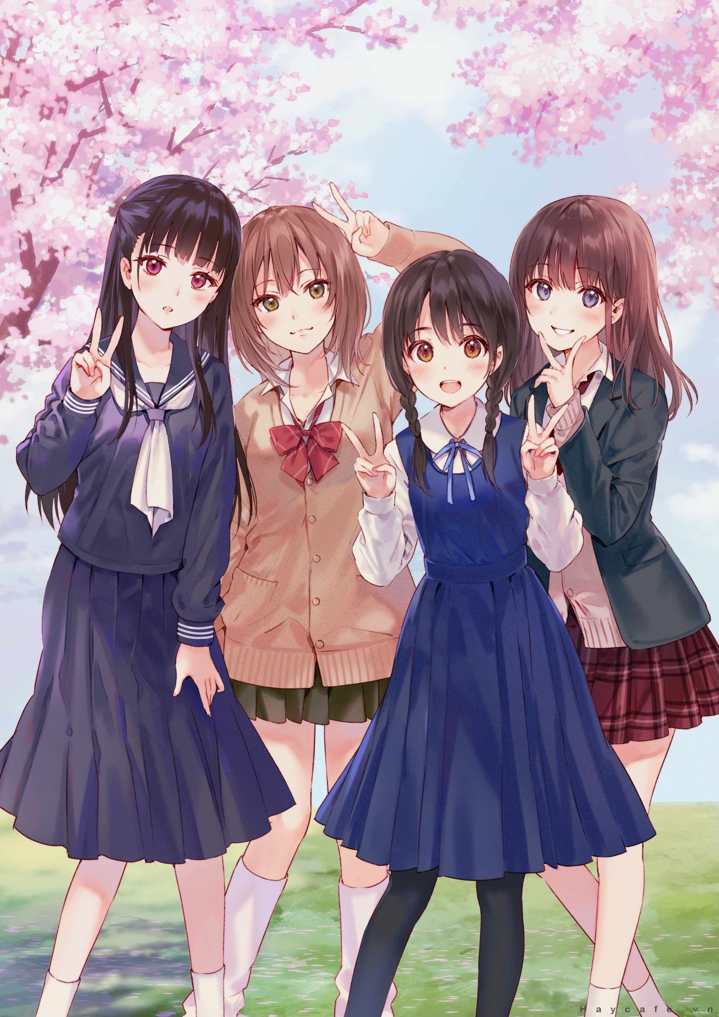 Nhóm bạn thân trong ảnh anime
