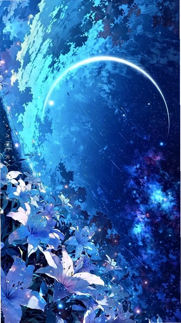 Nữ chiến binh anime với trang phục xanh dương mạnh mẽ