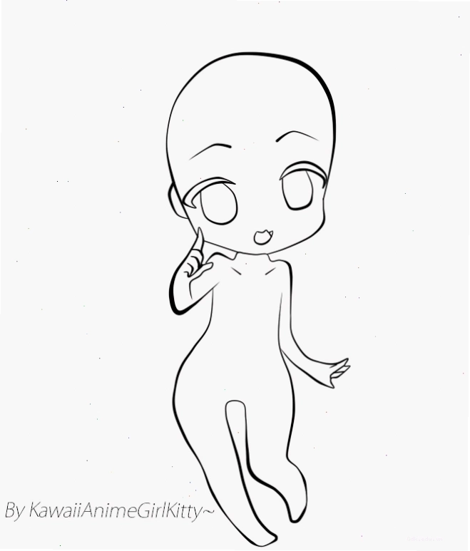 Quá trình vẽ line art từ một mẫu chibi base