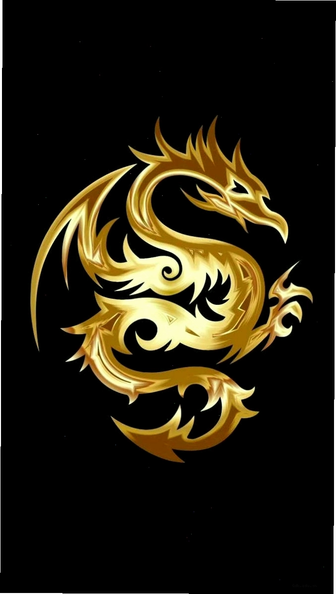 Rồng vàng 3D ấn tượng làm hình nền