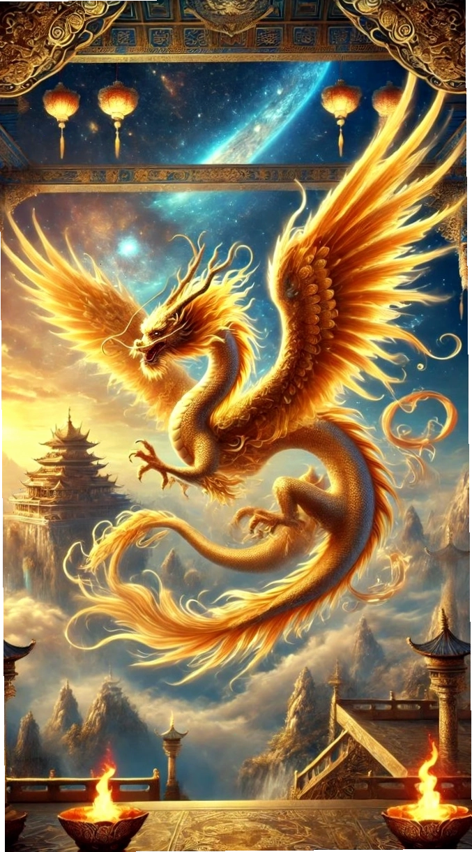 Rồng vàng cuộn mình trên đỉnh núi