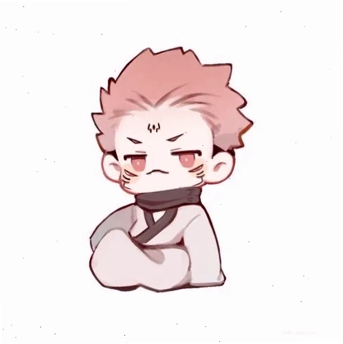 Sukuna chibi đáng yêu với nét vẽ tròn trịa và biểu cảm tinh nghịch