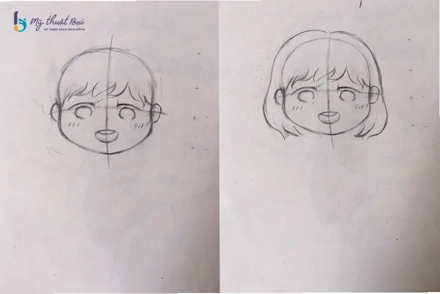 Tạo kiểu tóc bồng bềnh cho nhân vật chibi