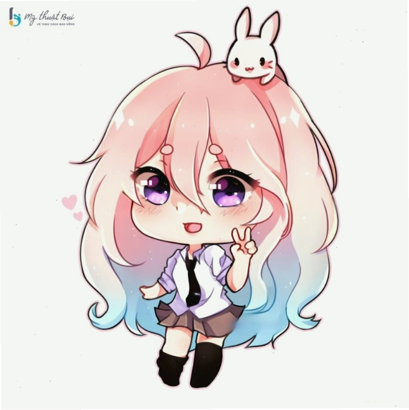 Tô màu cho hình chibi nữ dễ thương