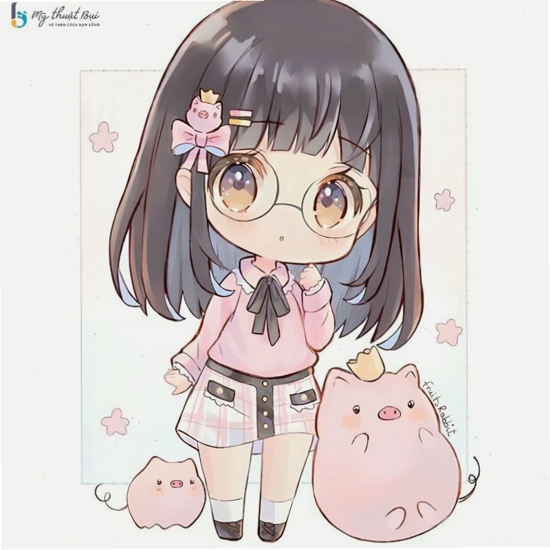 Tô màu cho tranh vẽ chibi cute girl