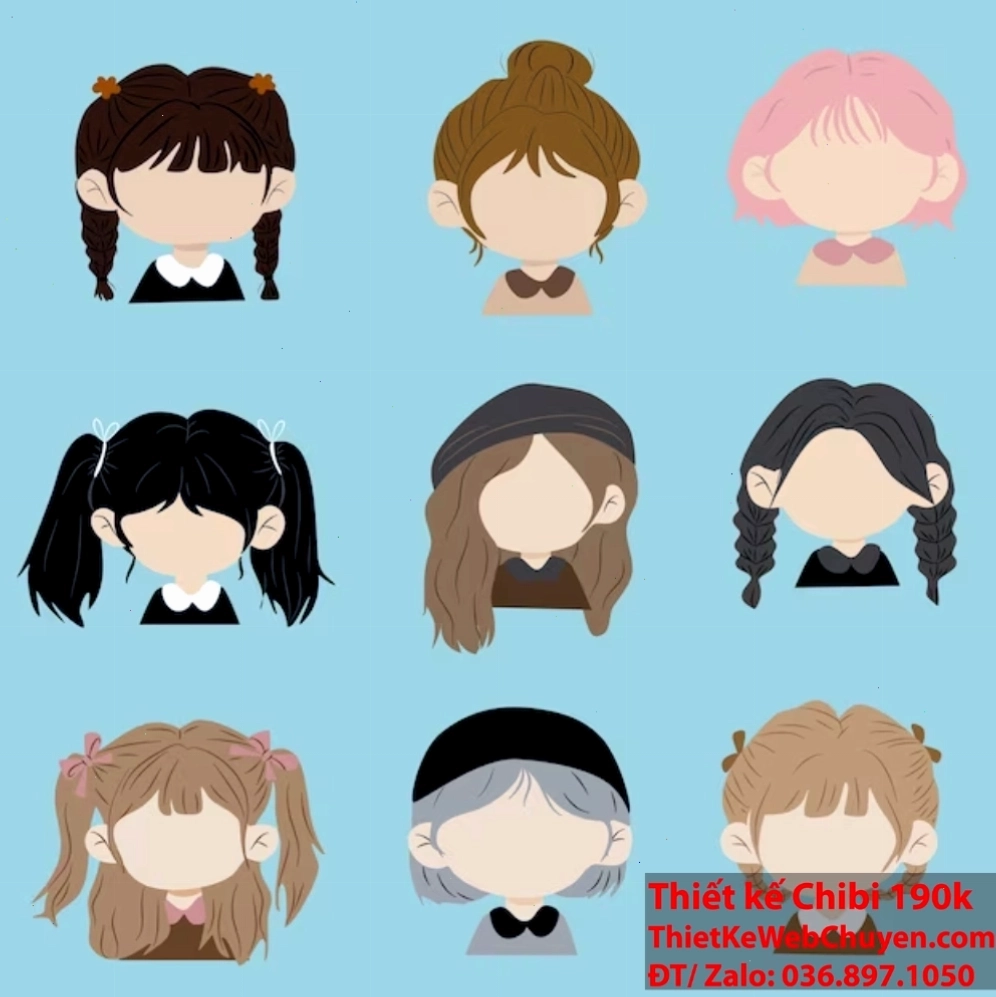 Tóc chibi với màu sắc rực rỡ, nổi bật và cá tính