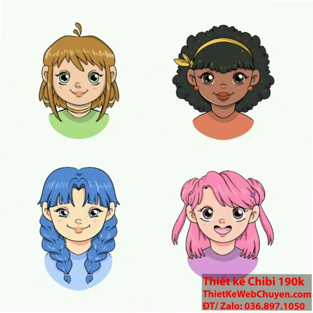 Tóc ngắn chibi cá tính và năng động