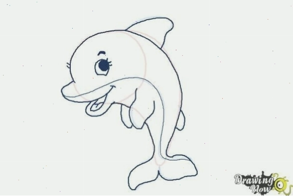 Tranh minh họa cá heo chibi