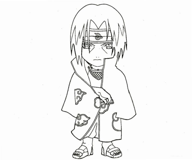Tranh tô màu Itachi Chibi phiên bản dễ thương