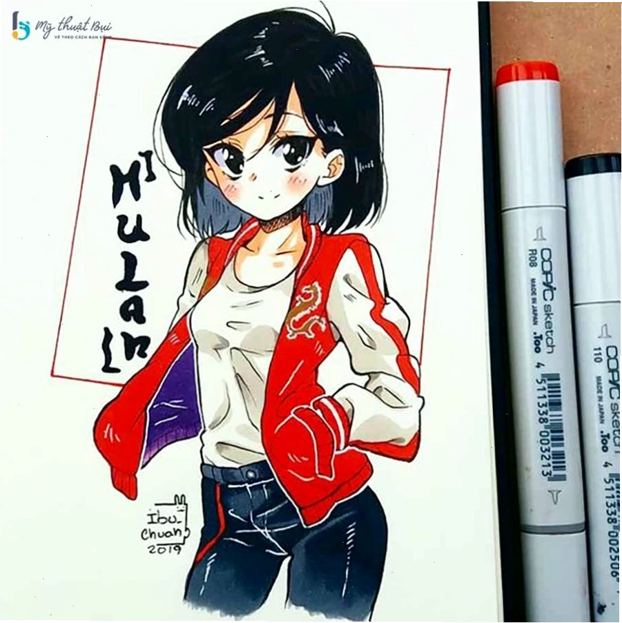 Tranh vẽ anime đẹp với nhân vật nữ có thần thái cuốn hút