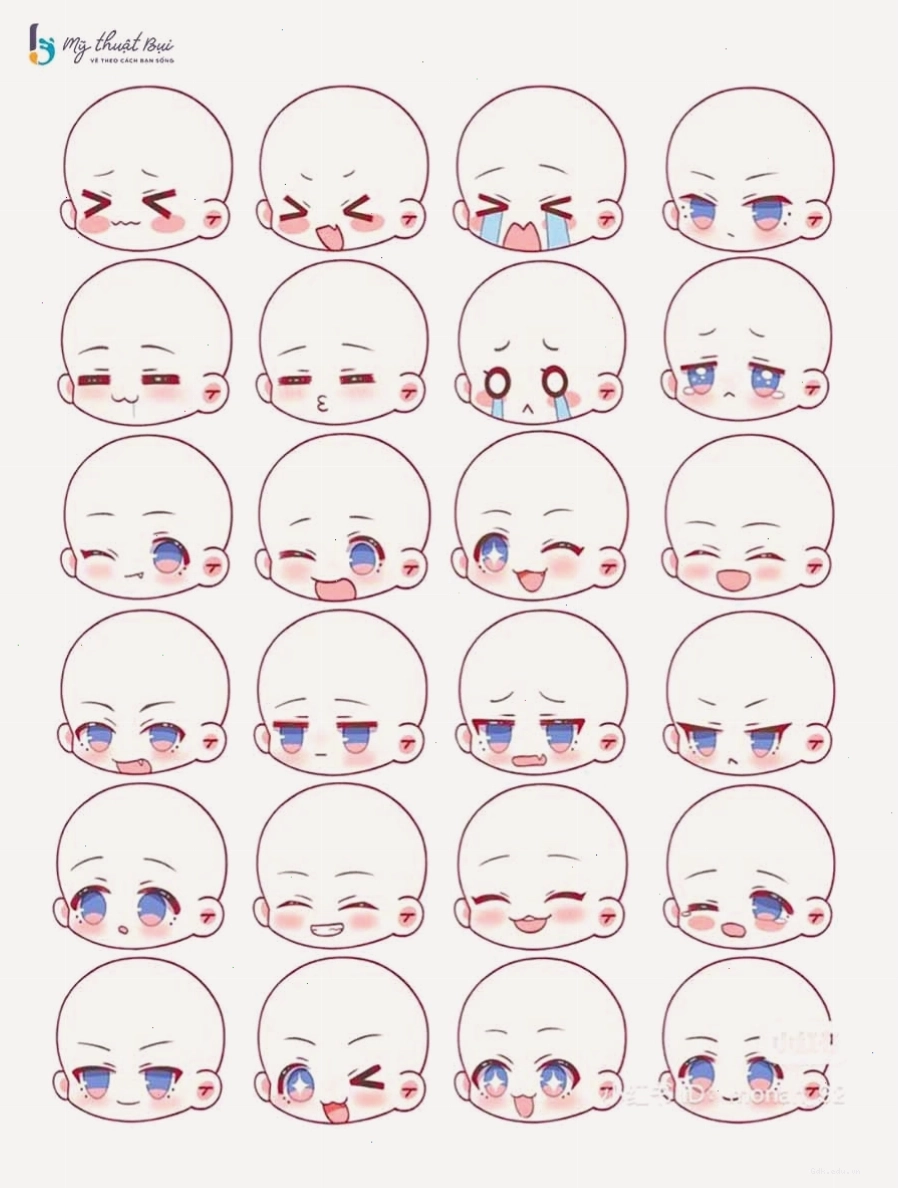 Vẽ mắt chibi nam đơn giản