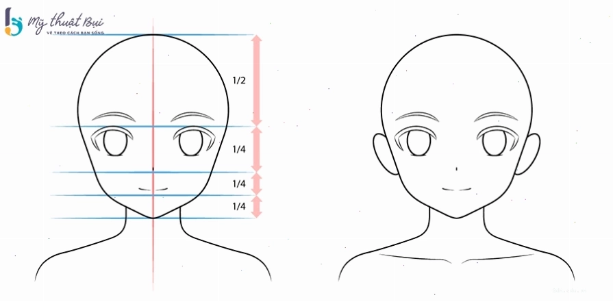 Vẽ mắt và lông mày cho nhân vật anime