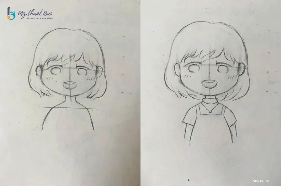 Vẽ thân hình nhỏ nhắn và trang phục đáng yêu cho chibi