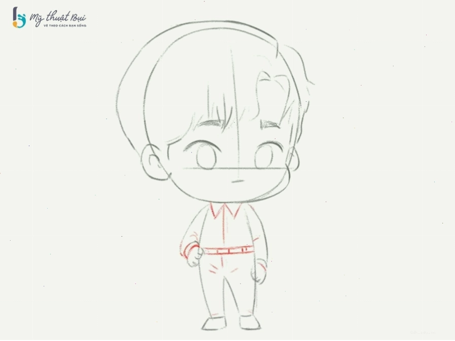 Vẽ trang phục đơn giản cho nhân vật chibi nam