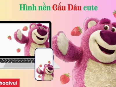 Hình nền Gấu Dâu Cute 3D: Bộ sưu tập độc đáo cho thiết bị của bạn
